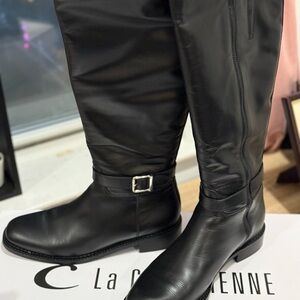 La CANADIENNE Black Leather Over the Knee Boots
